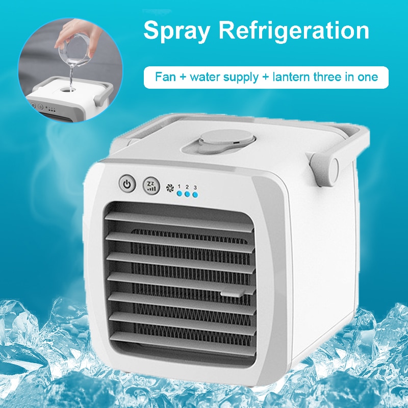 Portable Air Cooler Fan Rechargeable USB Low Noise Mini Spray Refrigeration Air Conditione for Home Living Room Office Desk