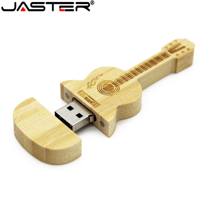 JASTER Holz gitarre usb-stick natürliche holz bambus-stick 64GB 32GB 16GB 4GB memory stick thumb drive freies individuelles logo