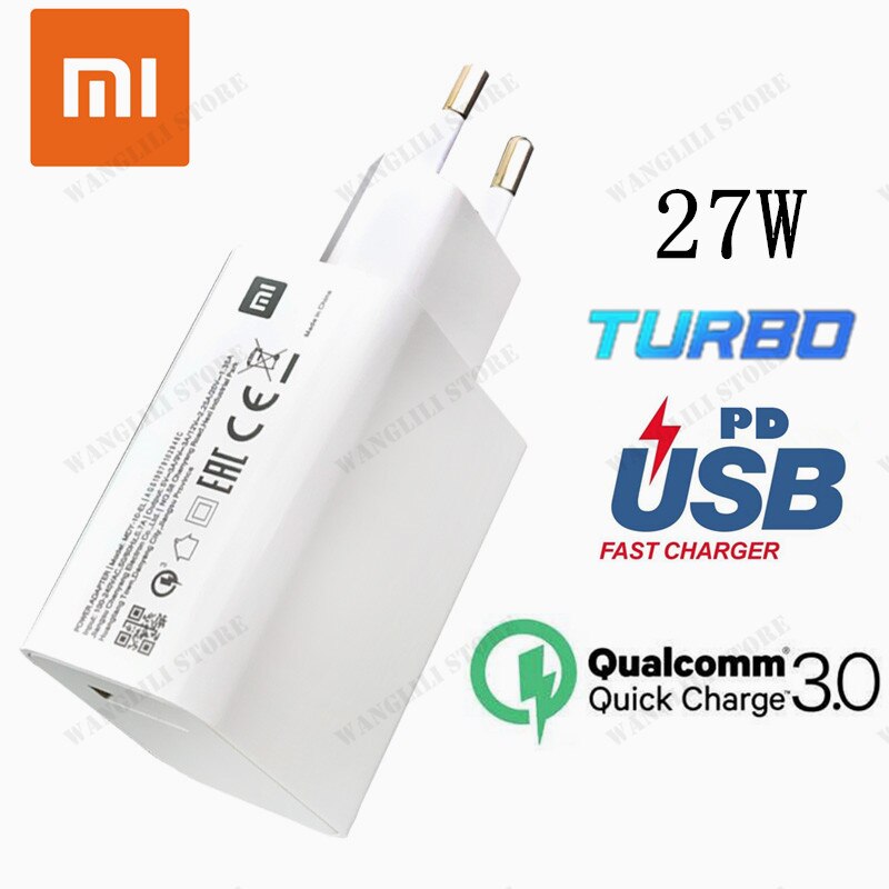 Xiaomi mi 10 ładowarka 27W oryginalny ue turbosprężarka ładowarka szybkie ładowanie adapter rodzaj usb c kabel robić mi 9 zawodowiec 9t redmi Uwaga 9s 8 9 K30: nowy EU 27W