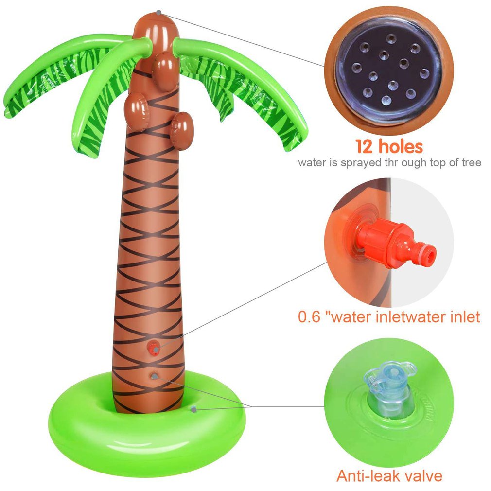 Inflatable Water Sprayer Octopus 1.6M Inflatable Coconut Palm Tree Water Sprinkler Inflated Children Beach Lawn Play Toys