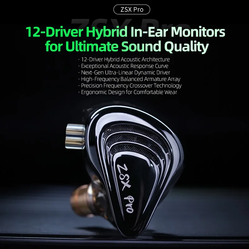 KZ ZSX Profi 5BA 1DD hybrid Antrieb Einheit Kopfhörer 10mm dynamisch Antrieb IEMs HIFI Sport Spiel Ohrhörer Musik Kopfhörer ZSXPRO ZAX ZAS ZAR