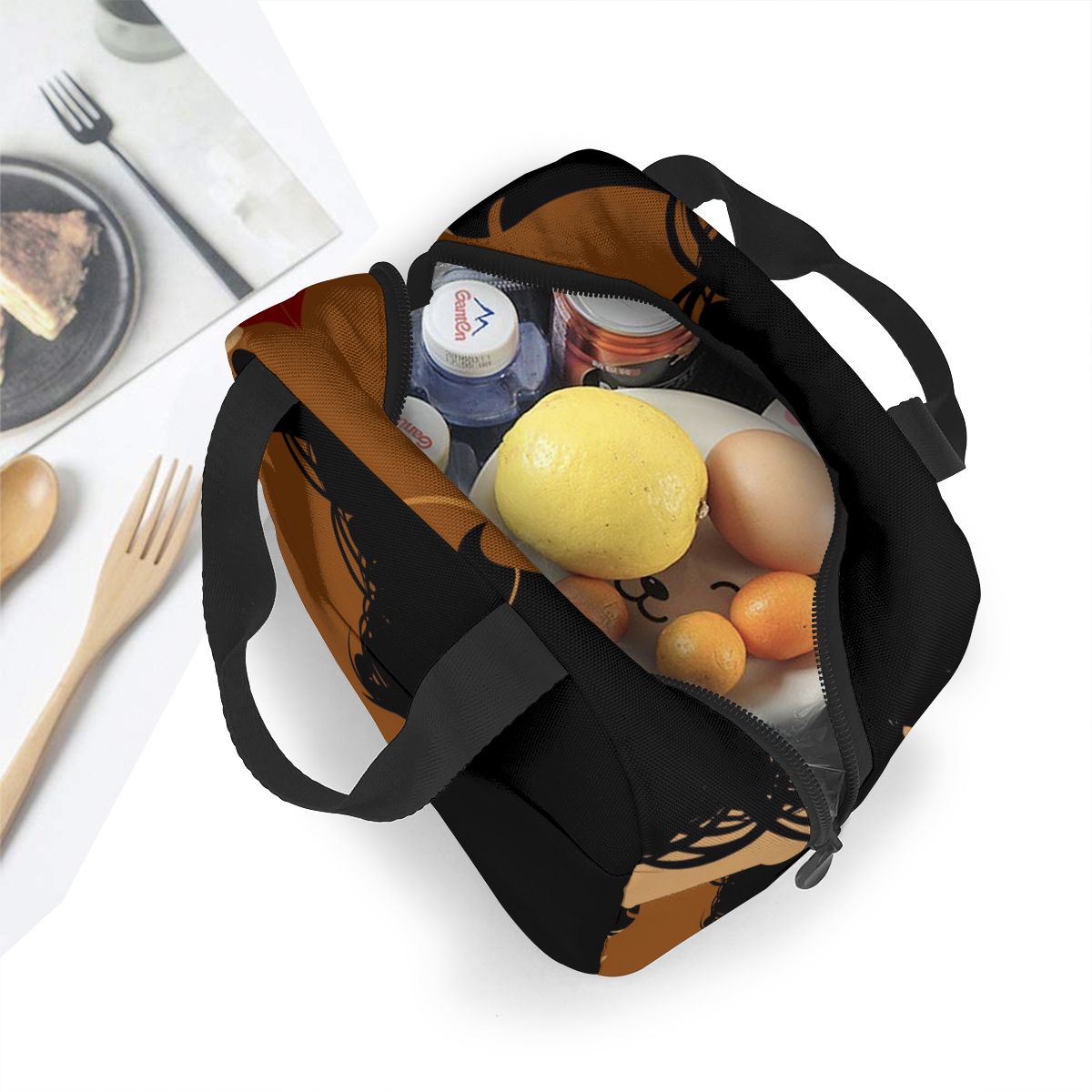 Afrikaanse Vrouw Lunch Tas Draagbare Geïsoleerde Thermische Cooler Bento Lunchbox Tote Picknick Opbergtas Pouch