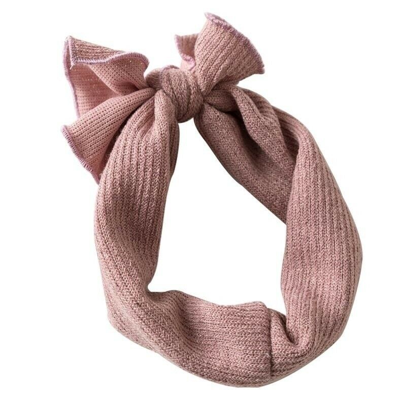 Leuke Baby Peuter Meisjes Kids Hoofdbanden Mooie Bunny Konijn Boog Knoop Tulband Hoofddeksels Headwrap Katoen Meisjes Tie Boog Haar Band: Roze