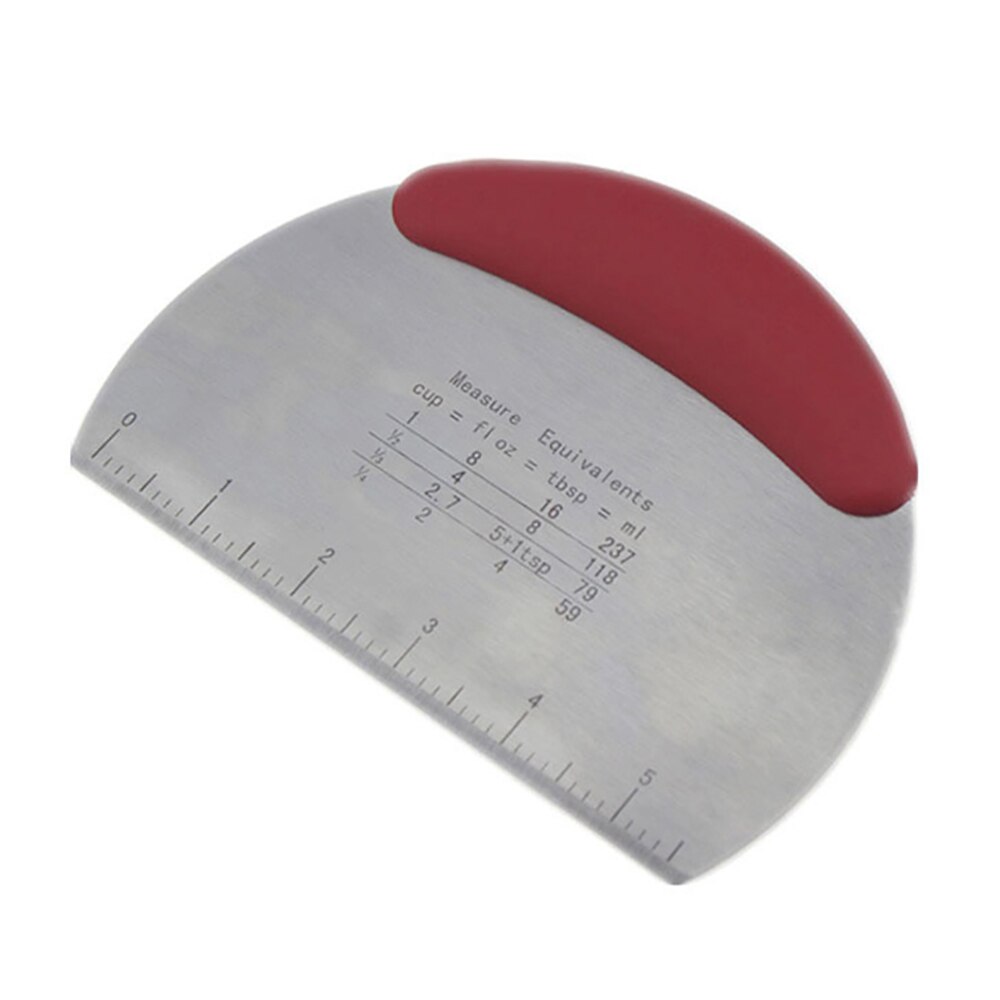 Degskärare i rostfritt stål skrapa pastakniv med mätmärken bröd pizza bakverk verktyg för kök konditor