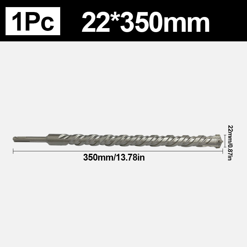 Broca para hormigón de 8-32mm, 350mm de longitud, ranura cruzada SDS Plus, martillo para mampostería, broca de impacto para perforar agujeros en paredes y piedras