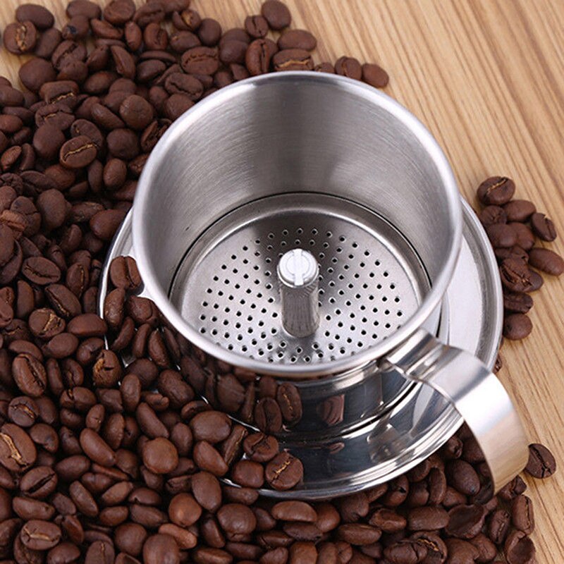 Portable stainless steel coffee drip filter coffee machine injector Vietnamese coffee cup filter coffee tool