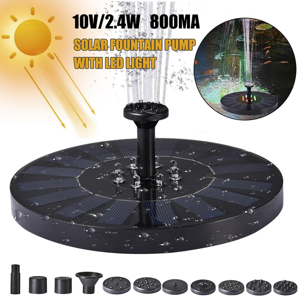 Solenergi vatten fontän pump flytande 8 led ljus trädgård fontän med automatisk färgändring för trädgård damm pool dekoration