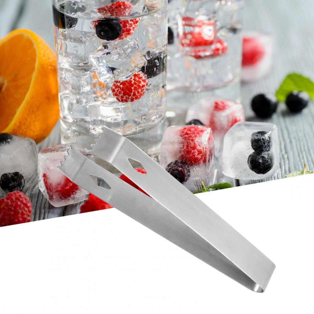 Ice Clip Ice Tong BBQ Clip Multi-use Heat-resistant Stainless Steel Home Low Temperature Resistance Ice Cube Clip for Kitchen
