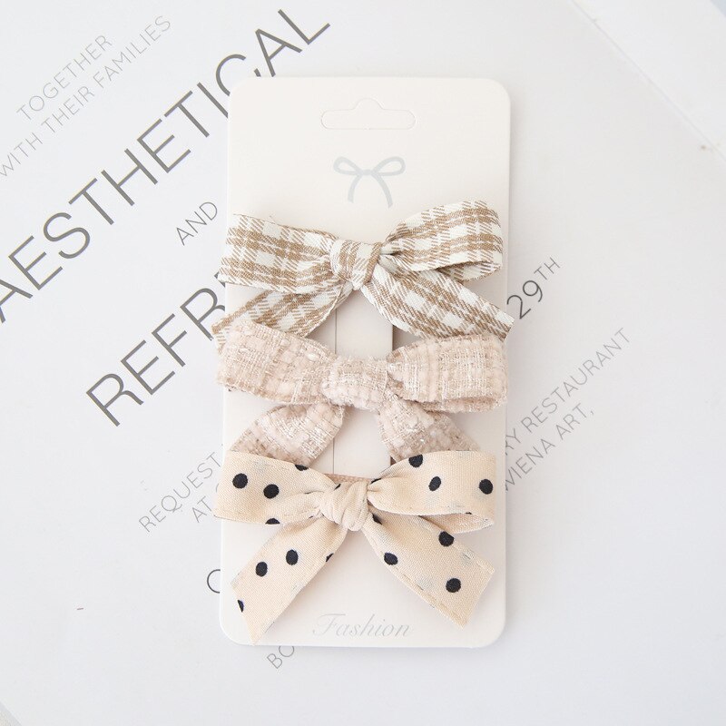 3 sztuk/zestaw nowy łuk włosy dziewczynki klipy pled kropka tkaniny Bowknot dzieci spinki kwiat Barrettes dla dzieci...: 2