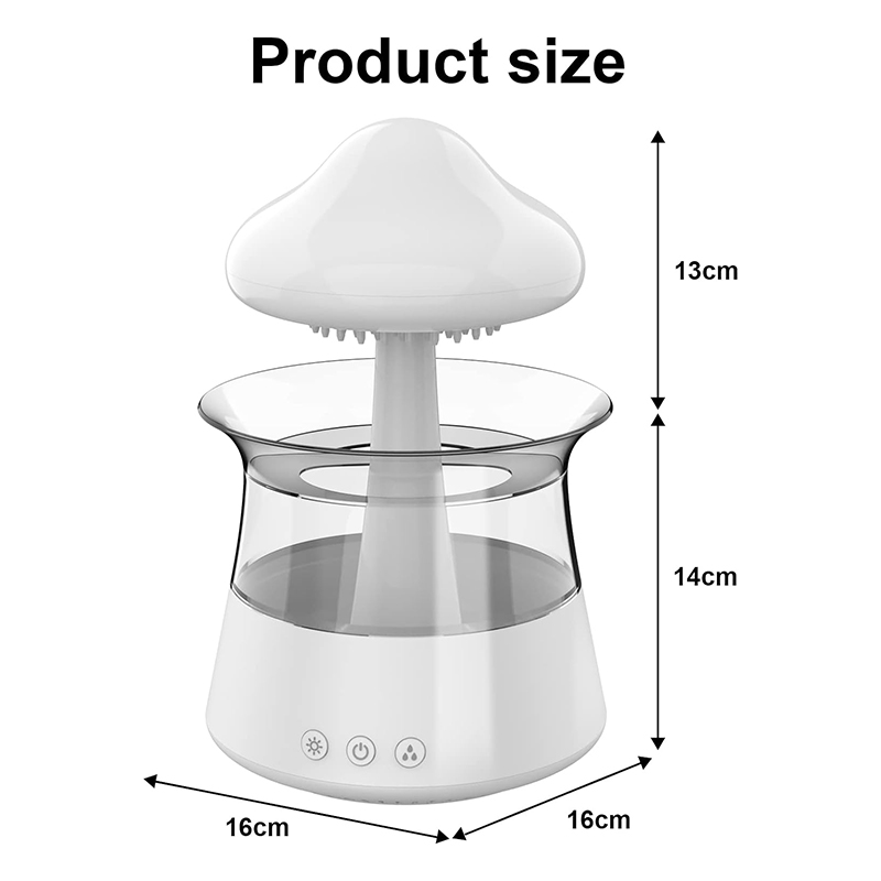 Humidificador de aire eléctrico de nube de lluvia, difusor de Aroma de 300ml, gotas de agua de lluvia Zen, humidificador de luz nocturna colorida para para el hogar