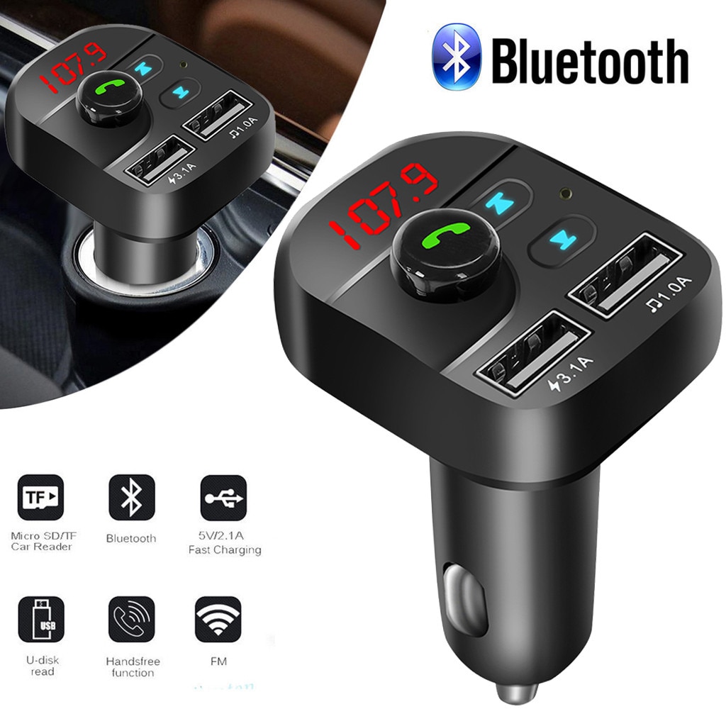 Draadloze Bluetooth Handsfree Auto Accessoires Kit Fm-zender MP3 Speler Dual Usb Charger Auto Mp3 Speler Блютуз В Машину
