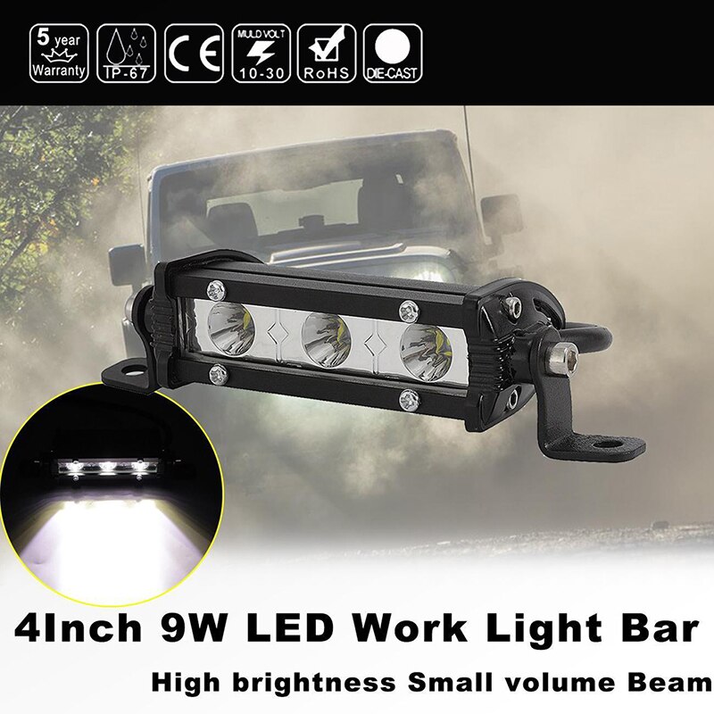 Auto styling 4 ''9 W 3LED Verlichting Bar 12 V DRL LED Auto Verlichting Bar Spotlight Runnig verlichting Voor Offroad ATV SUV 4WD