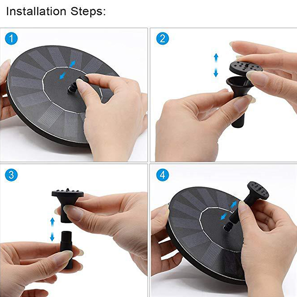 Garden decoration Solar Panel Powered Water Fountain Pump For Pool Pond Garden Outdoor Submersible Waterfall Floating 2