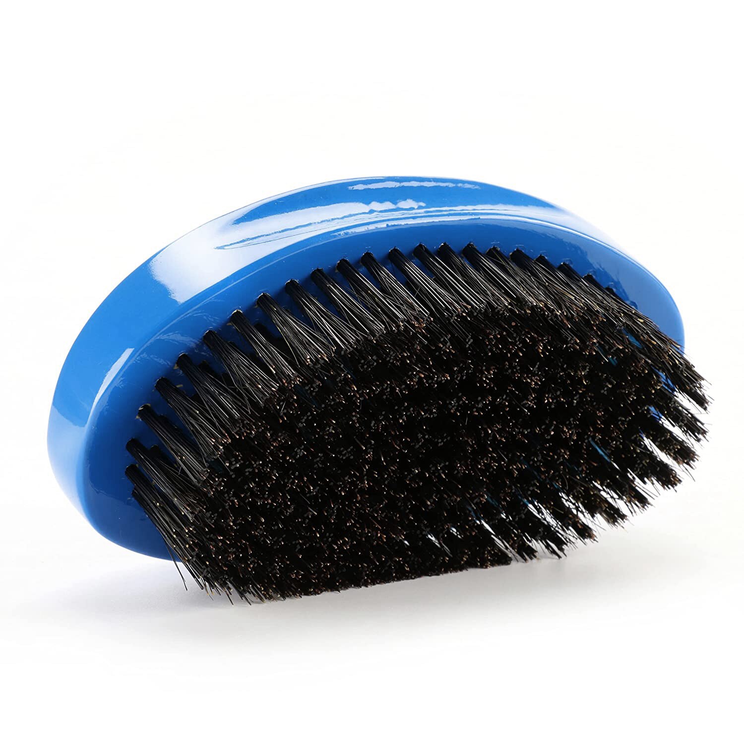 Blue 360 Wave Brush Afro Men's Comb Hair Brushes for Black Short Hair Wooden Handle Wild Boar Bristles Hard Medium