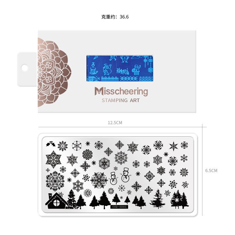 1Pcs Halloween Nail Stamping Plates Pumpkin SPider Pattern Plate Christmas Snowflake Santa Nail Art Image Stamp Templates OMS112