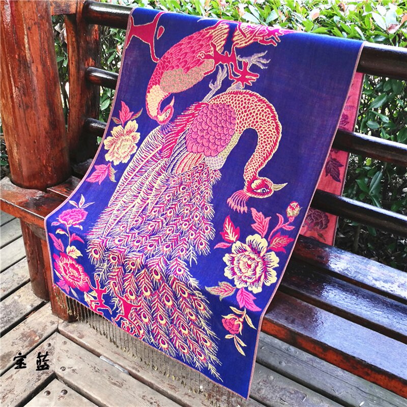 Pashmina 100%  blød kashmir kvinders tørklæder paisley påfugl kvast sjal wrap efterår vinter tørklæde til dame varm