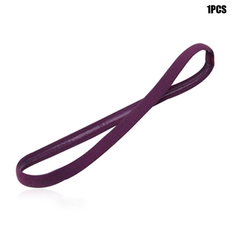 1pcs Head Band Head Wrap Ponytail Holder Elastic Solid Color Hair Rope Band NIN668: LILA