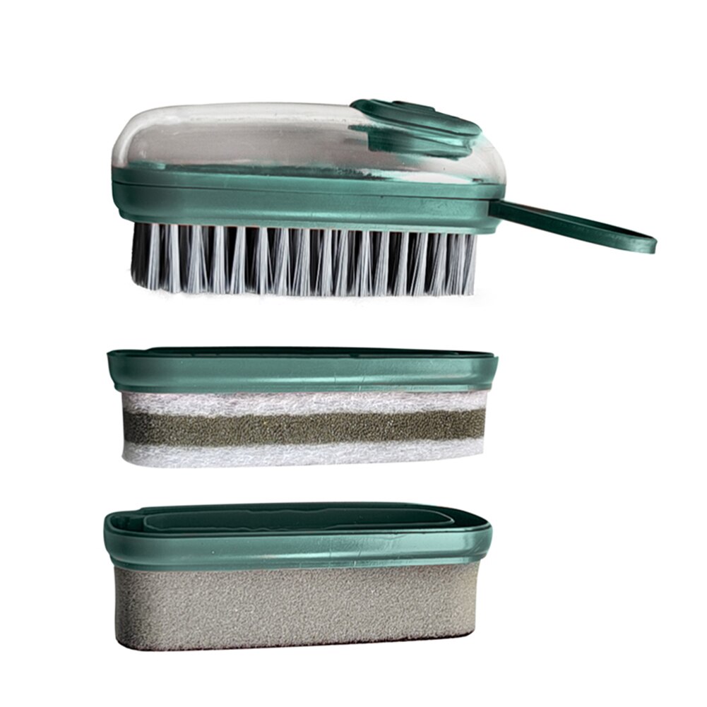 Multifunctionele Zeep Doseren Wassen Borstel Afwasborstel Schotel Scrubber Met Dispenser Schoonmaken Tool Keuken Accessoires: Green Three heads