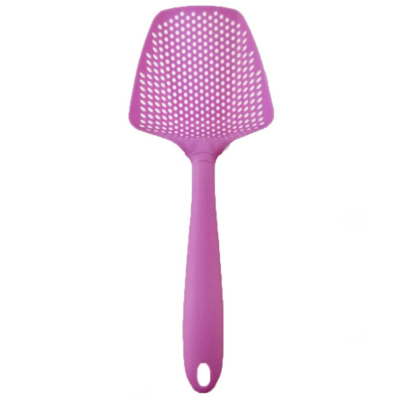 1 pieza de colador de verduras de gran , herramientas grandes, cuchara de Nylon, cuchara de verduras, colador, filtro de papas fritas, accesorios de cocina para el hogar: 1Pcs Green