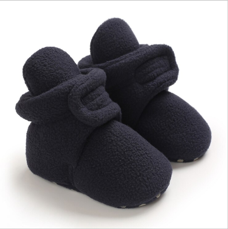 Baby vinterstøvler baby pige drenge vinter varme sko solid toddler first walkers børn vinter sko 0-18m: Blå / 0-6 måneder
