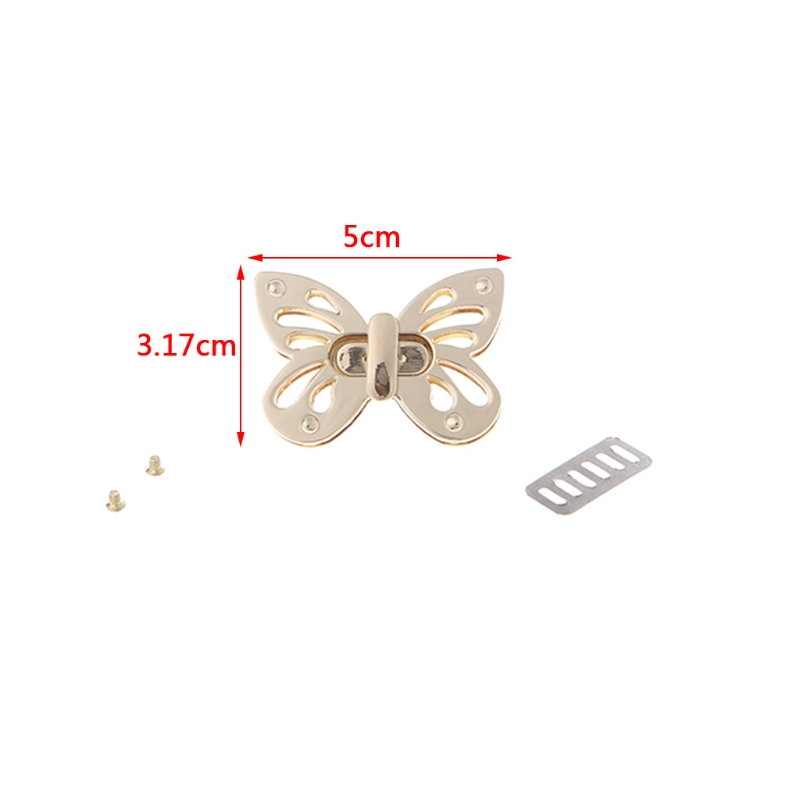 1PC Women Butterfly Metal DIY Clasp Turn Twist Lock for Handbag Shoulder Bag Purse