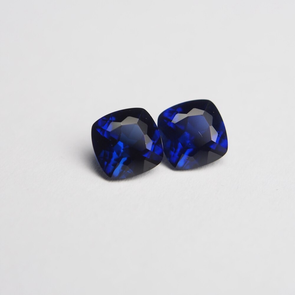 6*6 Mm 10 Stuk/zak 5A Kussen Cut Lab Royal Blue Sapphire 35 # Korund Saffier