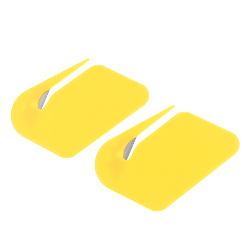2pcs/set Plastic Letter Opener Sharp Mail Envelope Opener Safety Papers Cutter: Yellow