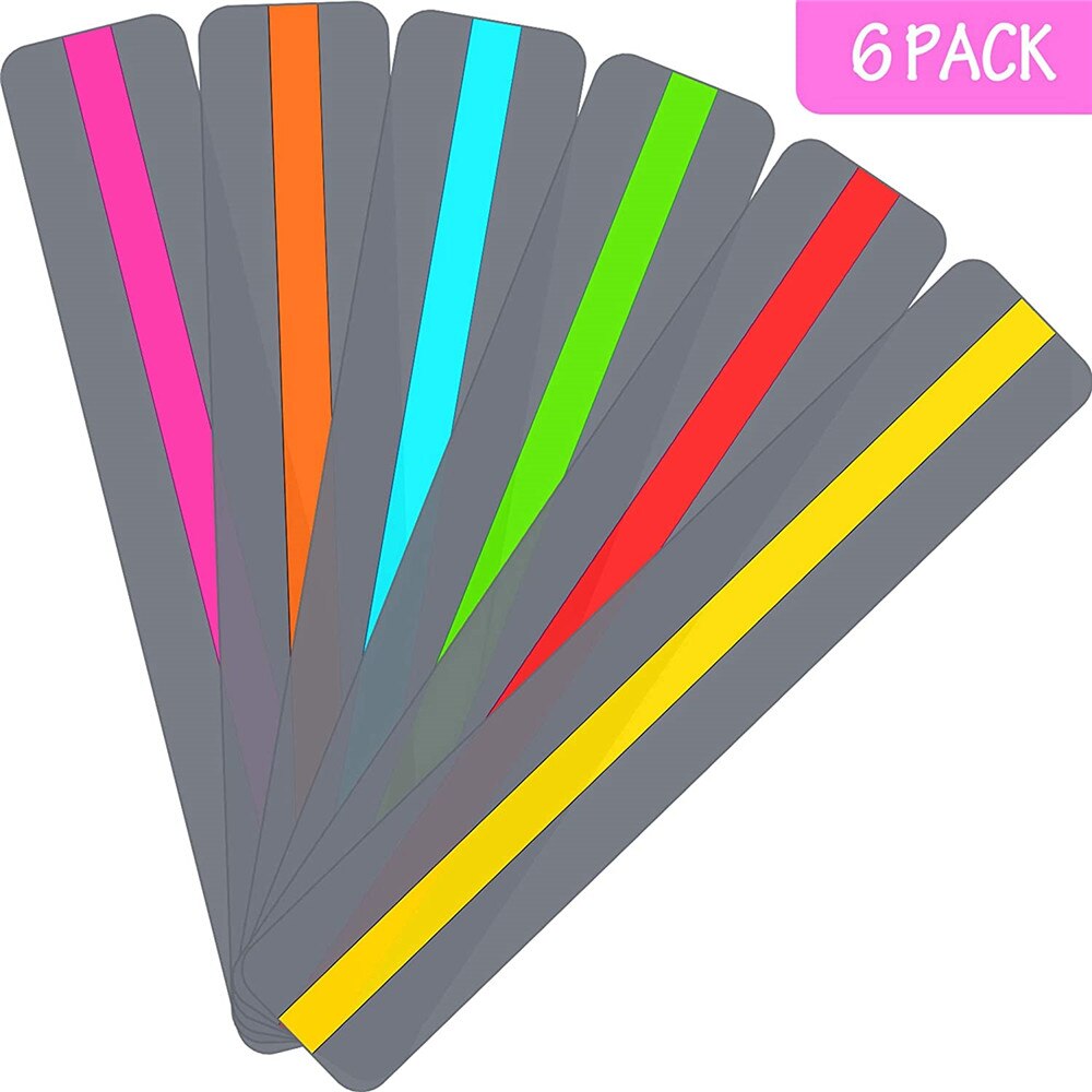 6/8pcs Guided Reading Strips Highlight Strips Colored Overlay Highlight Bookmarks Help with Dyslexia for School Crystal Children