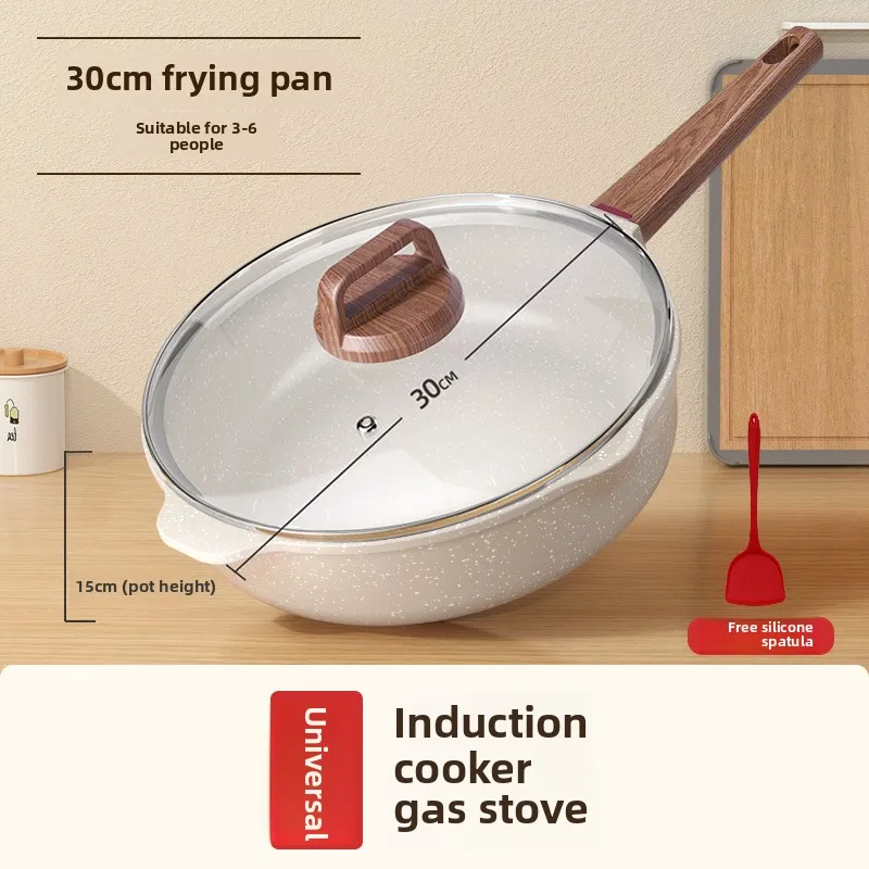 Herde Gasherd Spezielle Töpfe und Pfannen einstellen Maifanshi Antihaft-Pfanne Haushalt Steak Bratpfanne Spiegelei Pfannkuchen Gebratene Induktion: transparent