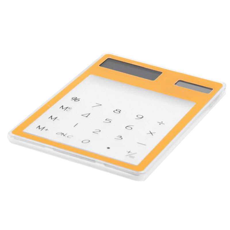 Transparent Calculator Clear Scientific Calculator Solar Energy Led Calculator Stationery Orange