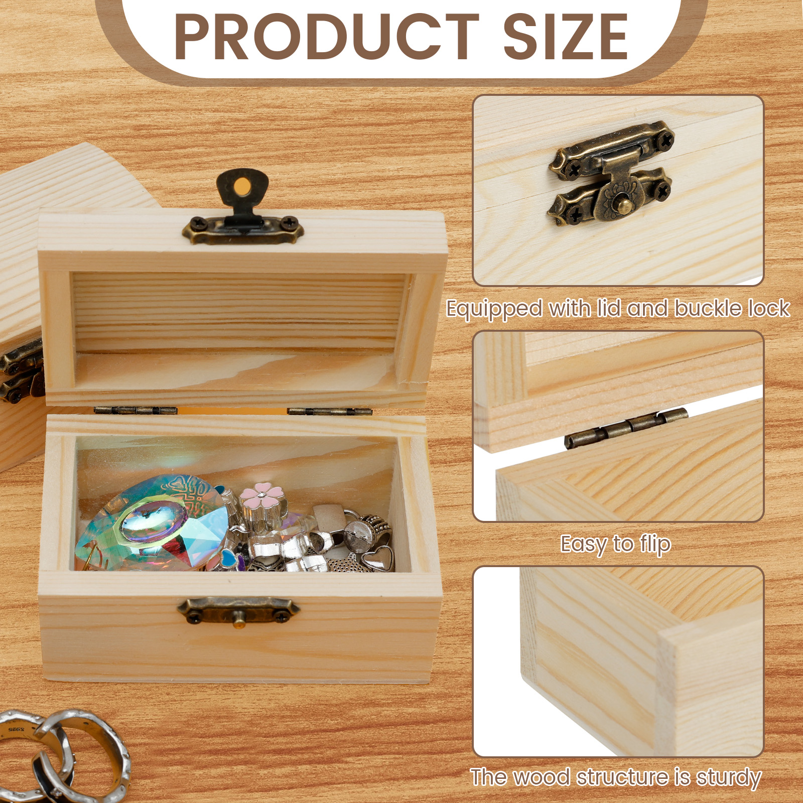 Coffres En Bois Non Fini Lot 10 Fentar - Kit Bricolage Enfant Avec Autocollants Et Crayons
