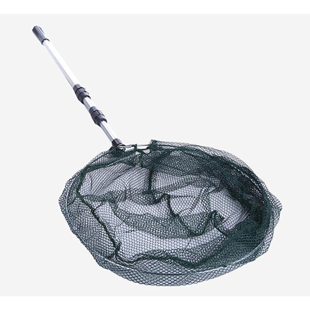 Outdoor folding fishing net telescopic fishing net blue soft rubber landing net fly fishing net fishing net tool