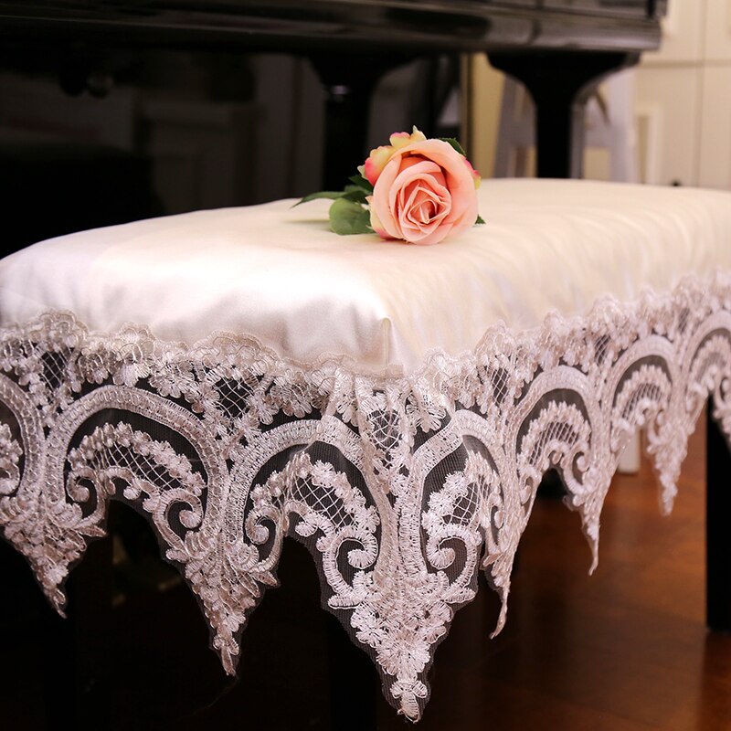 Piano Cover Lace Embroidered Cover Towel Piano Dust Cover Cloth Cover Double Single Music Stool Set