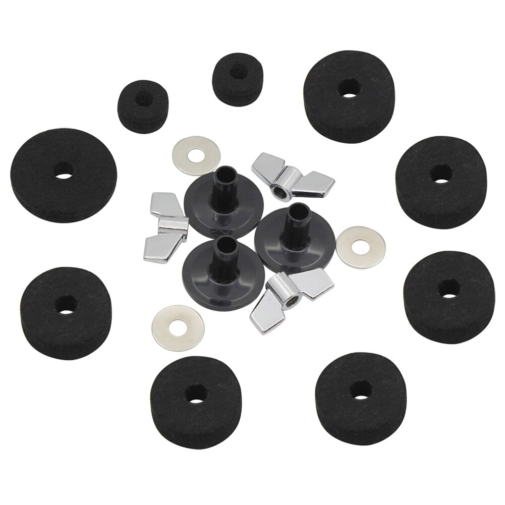 18 stuks drum cimbaal wol pad knop schroef ring mouw muzikale bescherming en vaste cimbalen percussie-instrument accessoires