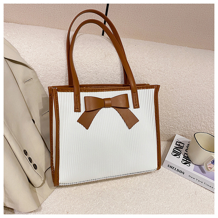 Sac à main tissé fait maison, sac à bandoulière avec nœud, Kit fait main pour débutant, fourre-tout à la , accessoires de couture artisanaux: WhiteBrown