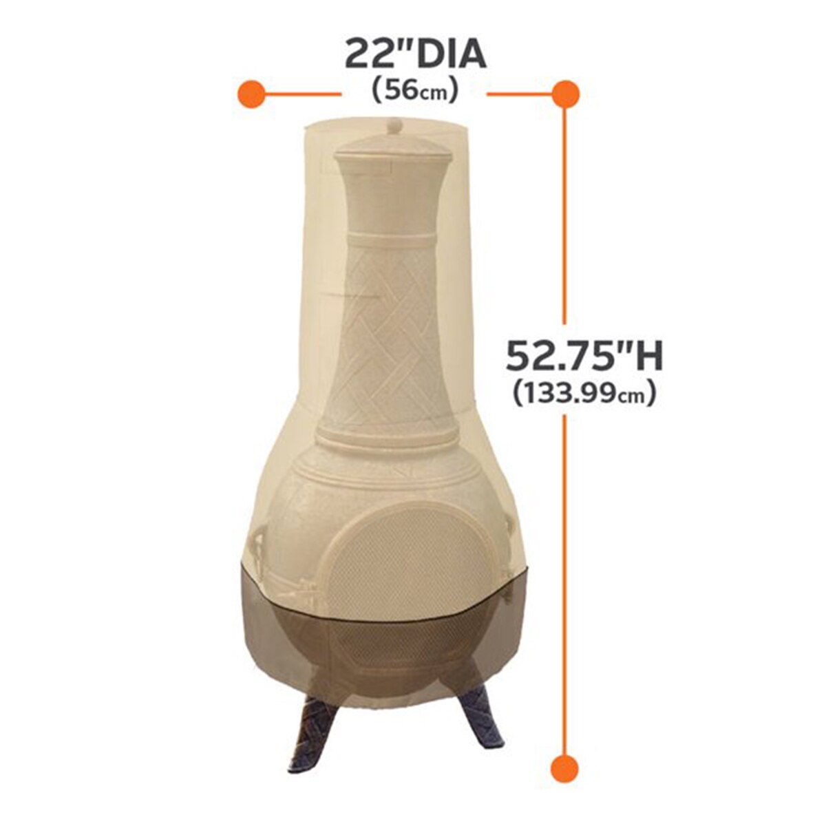 25"x65" Patio Chiminea Cover Waterproof Protective Chimney Fire Pit Heater Cover Weatherproof for Veranda Outdoor Garden Stove: 56cmxH133.99cm