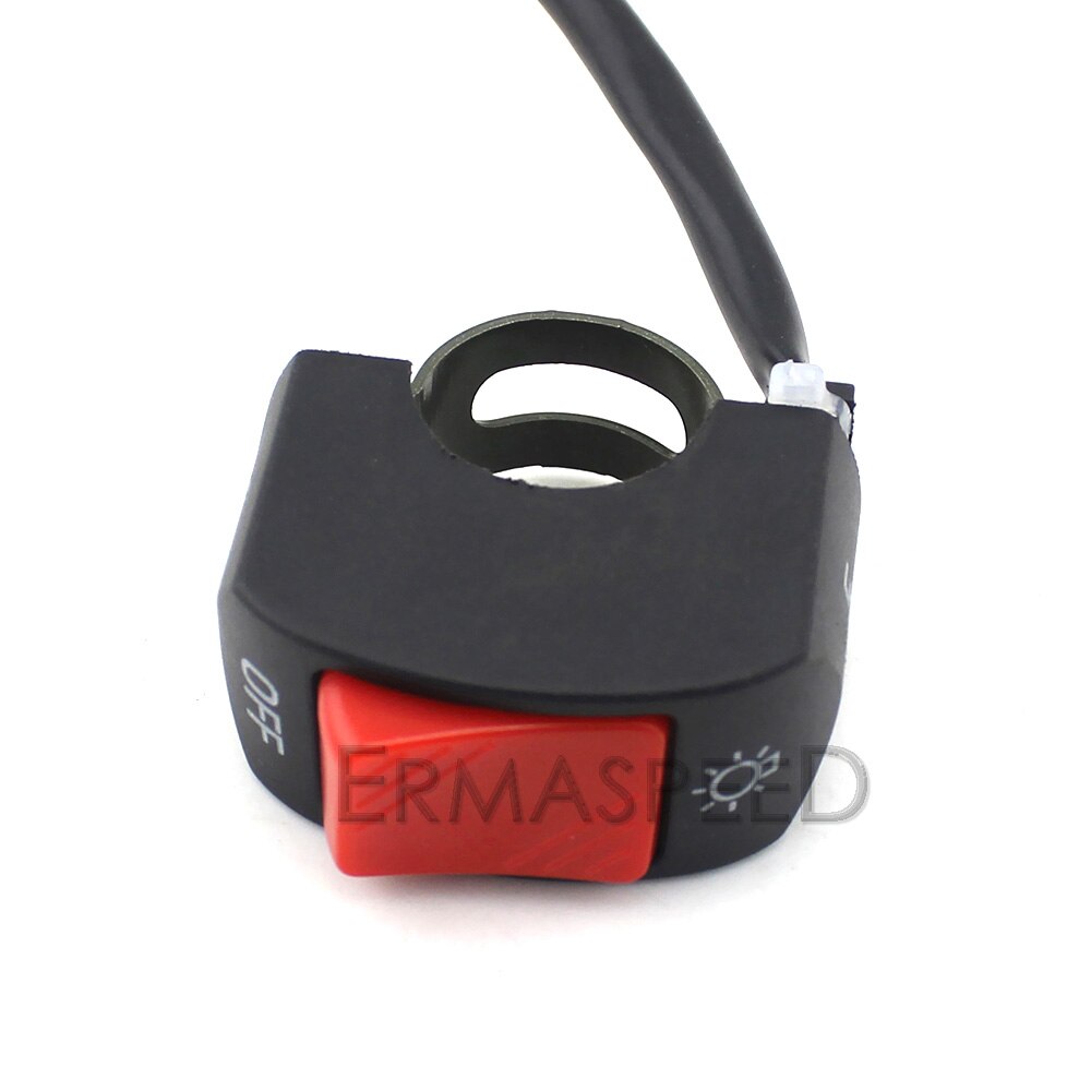 Interrupteur universel pour moto et Scooter, bouton-poussoir On-Off pour guidon, contrôleur 12V, 7/8 pouces, 22mm: Rouge