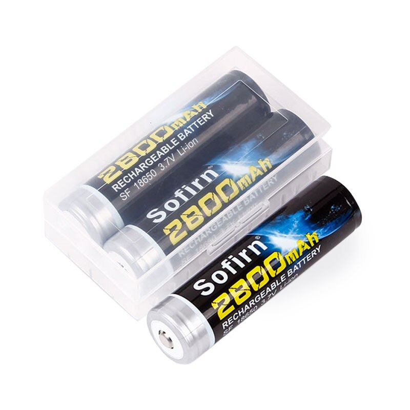 Sofirn 18650 Battery 3.7V 2800mAh Lithium 18650 Rechargeable Button Top Li-ion Batteries with PCB Board Protection