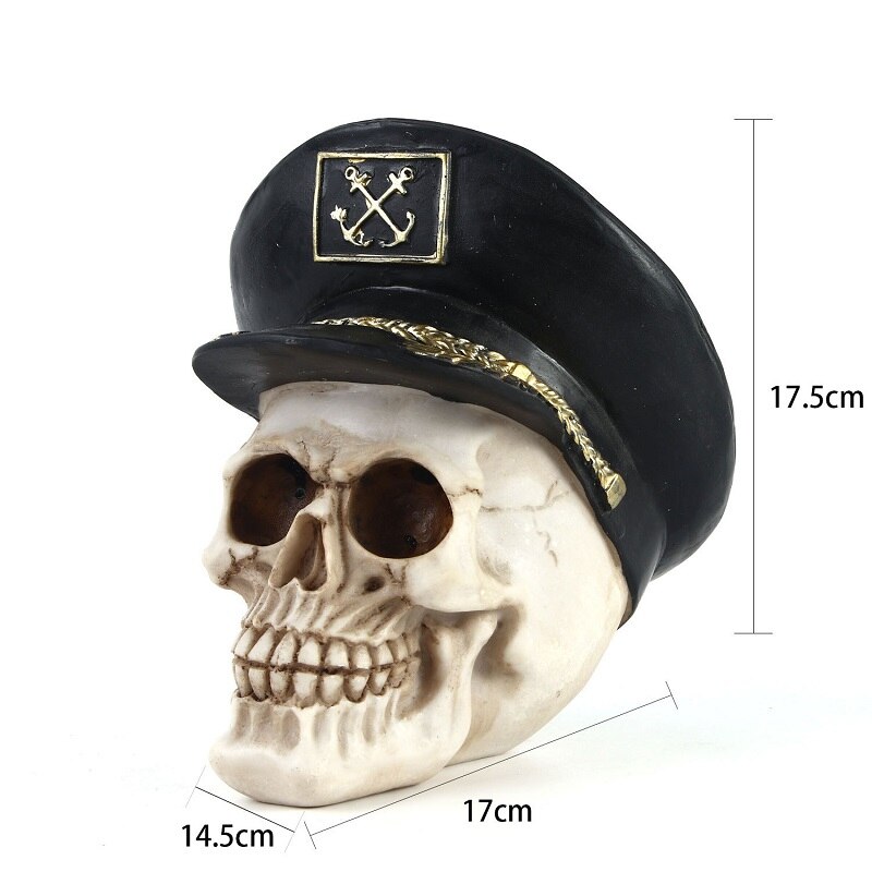 Human Skull Resin Skeleton Storage Hook Wall Mount Desk Ornament Living Room Sets Home Party Halloween Decor Accessory: Skull RH-6117