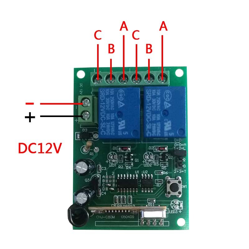 2108 2CH 433MHz Relay Wireless Remote Control Switch 3pcs Transmitter+Receiver Kit