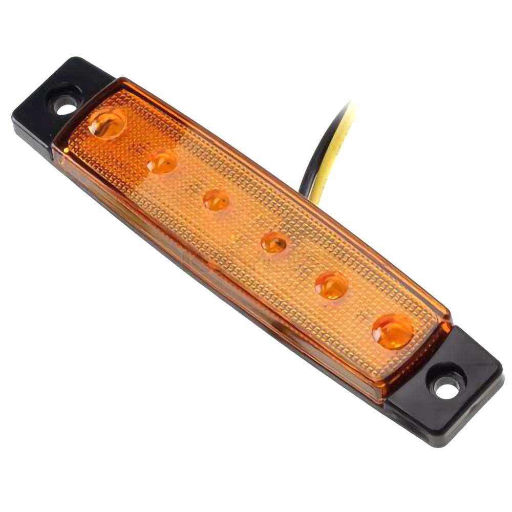 10 Pcs 6 LED 12V Amber Side Marker Lights Trailer Marker Lights Rear Side Marker Lamp Led Marker Lights for Trucks Signal light