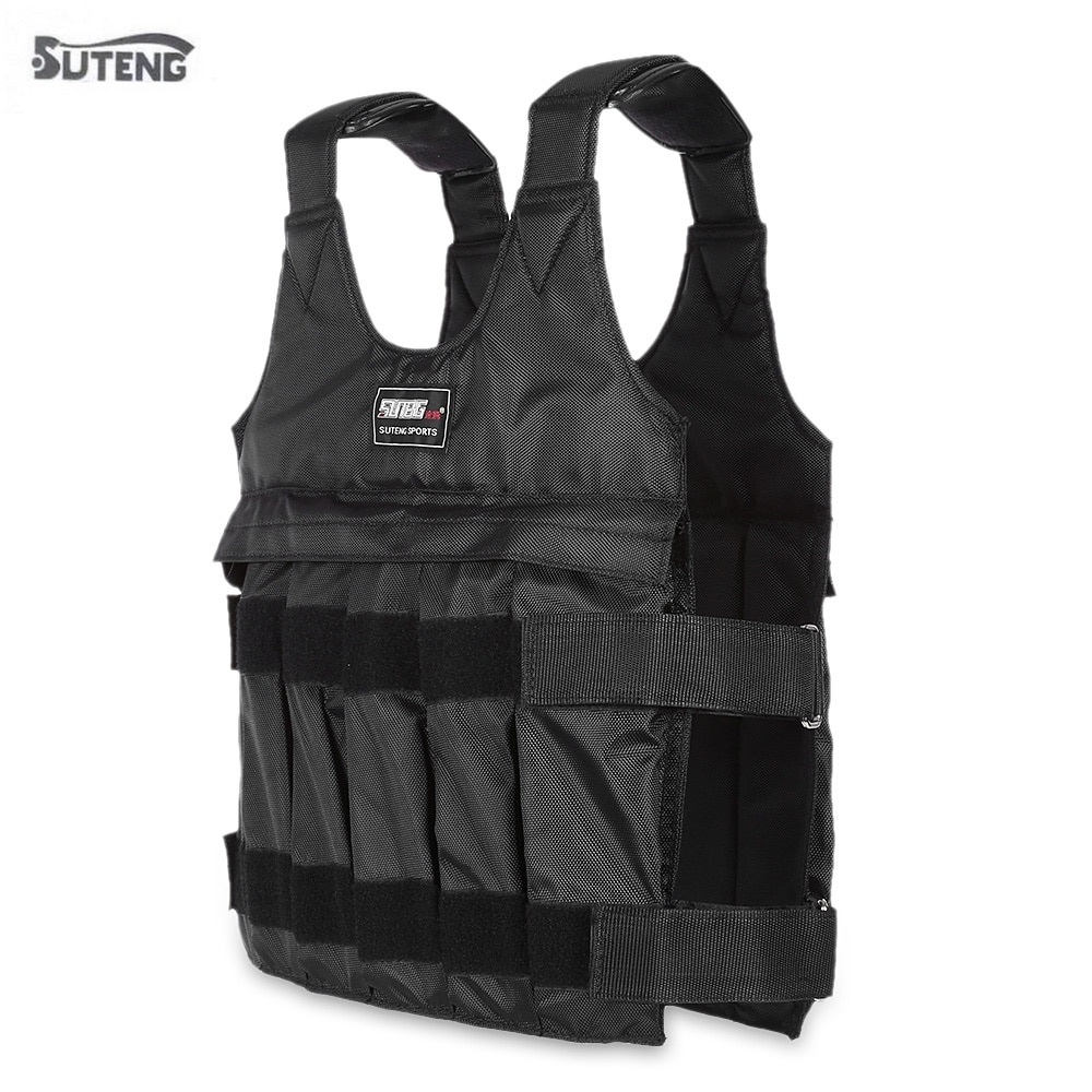 SUTENG 20KG / 50KG Max Loading Weighted Vest Durable Adjustable Boxing Training Thickening Exercise Waistcoat Fitness Jacket