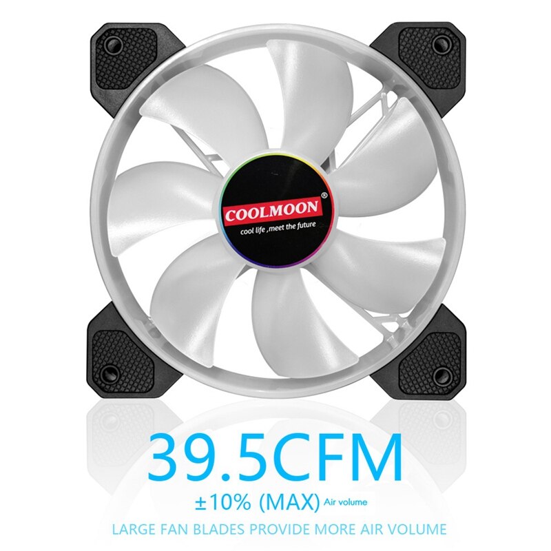 COOLMOON Computer Cooling Fan 14Cm Mute Light Emitting 14025 Desktop Computer Cooling Fan 5V ARGB Chassis Fan
