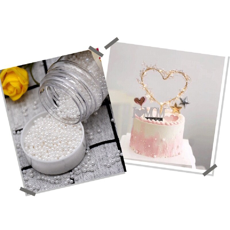 Perles comestibles en perles blanches | 85g, perle blanche, sucre perlé, bricolage gâteau glaces chocolat, artisanat décoration pâtisserie, fournitures décoratives 1