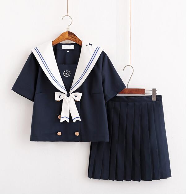 Japanese JK uniform Star Moon Fantasy JK Uniform Skirt, Day Lip, Female Sailor's Dress, Japanese long sleeve Uniform Suit NN-S6B
