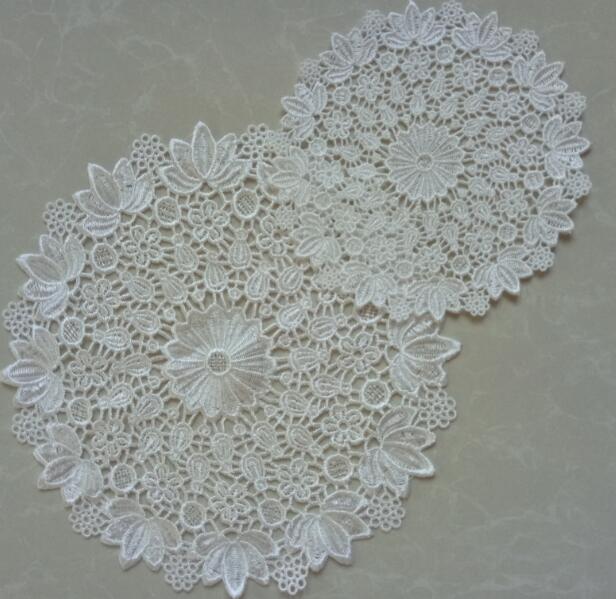 TOP Embroidery round drink Lace table place mat Christmas pad Cloth wedding placemat cup mug tea coaster dining doily kitchen