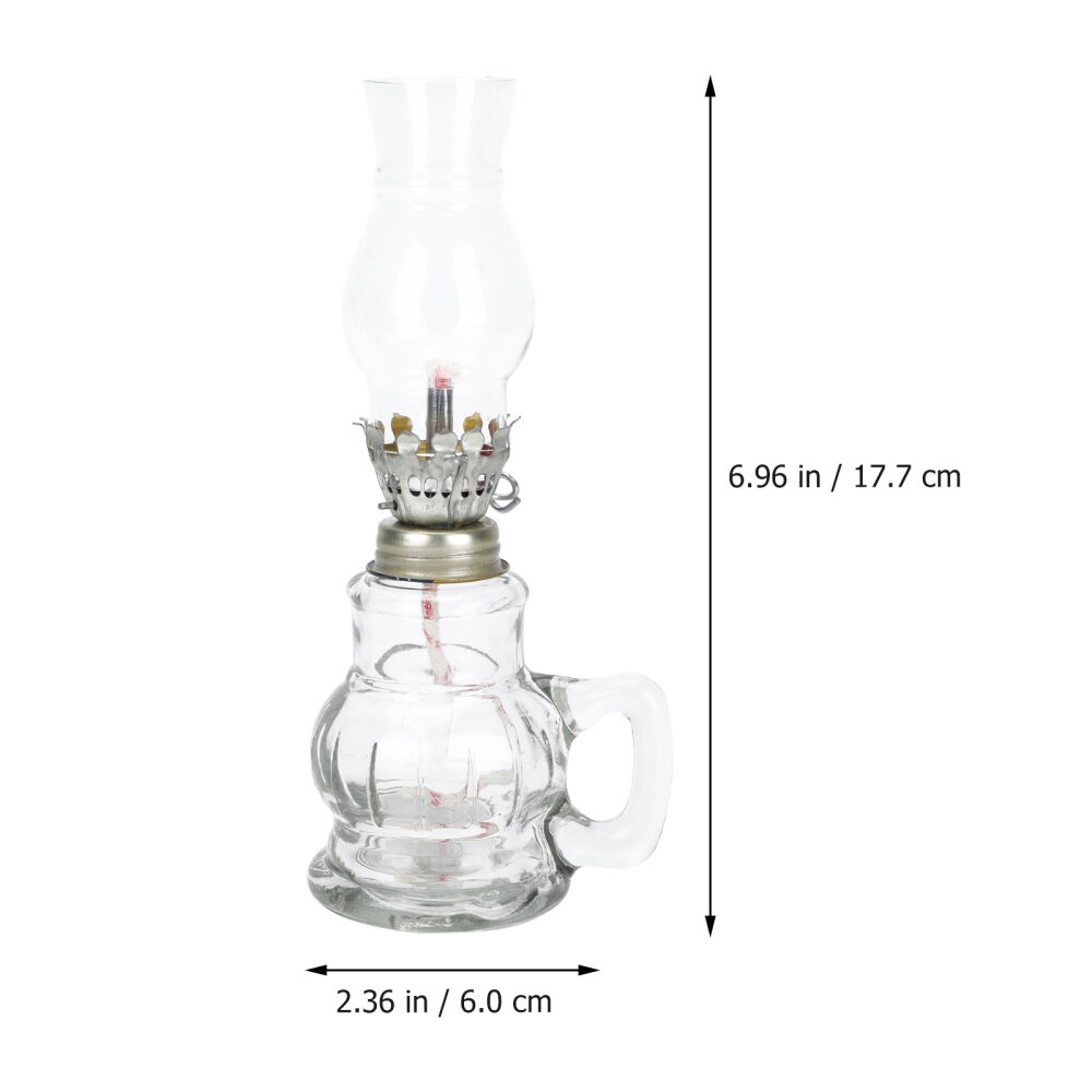 Desktop Oil Lamp Retro Kerosene Lamp Handheld Oil Lantern Glass Kerosene Lamp