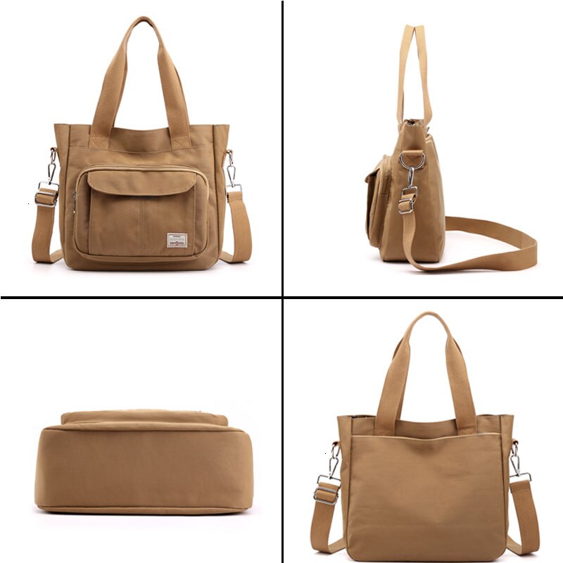Mulher de moda saco de ombro de náilon multi-função casual tote à prova dwaterproof água macio carta saco do mensageiro sólido zíper bolsa feminina sac