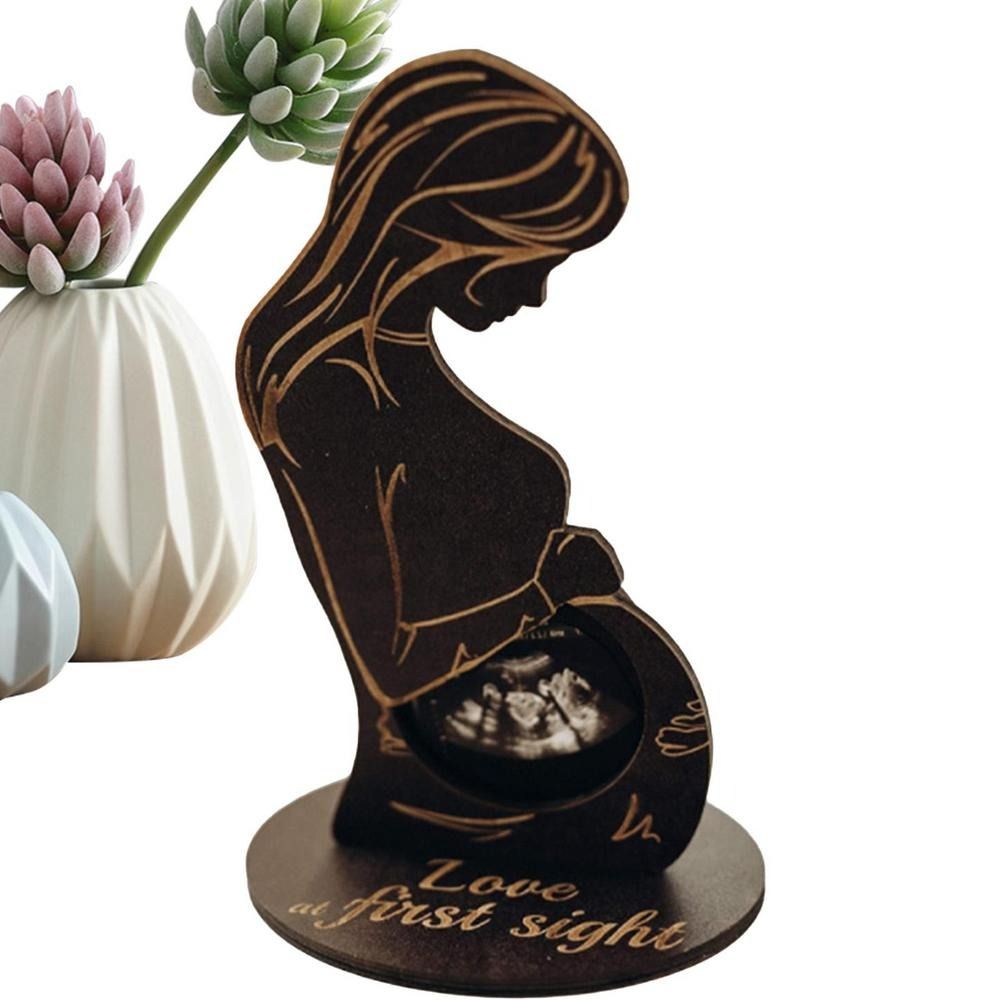 Kreative Handwerk Ultraschall Fotorahmen Holz DIY Baby Ultraschall Stand Zeichen handgemachte Baby Ultraschall Familie