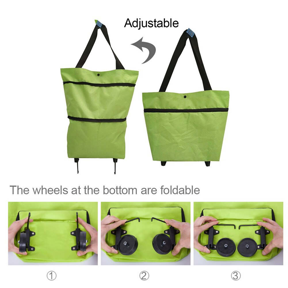 Carrito de la compra bolso plegable portátil bolso de compras carrito de la compra bolsas de la compra con ruedas rodantes carrito de la compra organizador de la compra